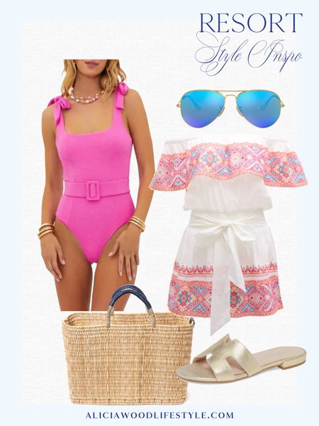 A great suit paired with a coverup that takes you from the pool to lunch is a must have and this checks all the boxes!

#LTKSeasonal #LTKswim #LTKover40