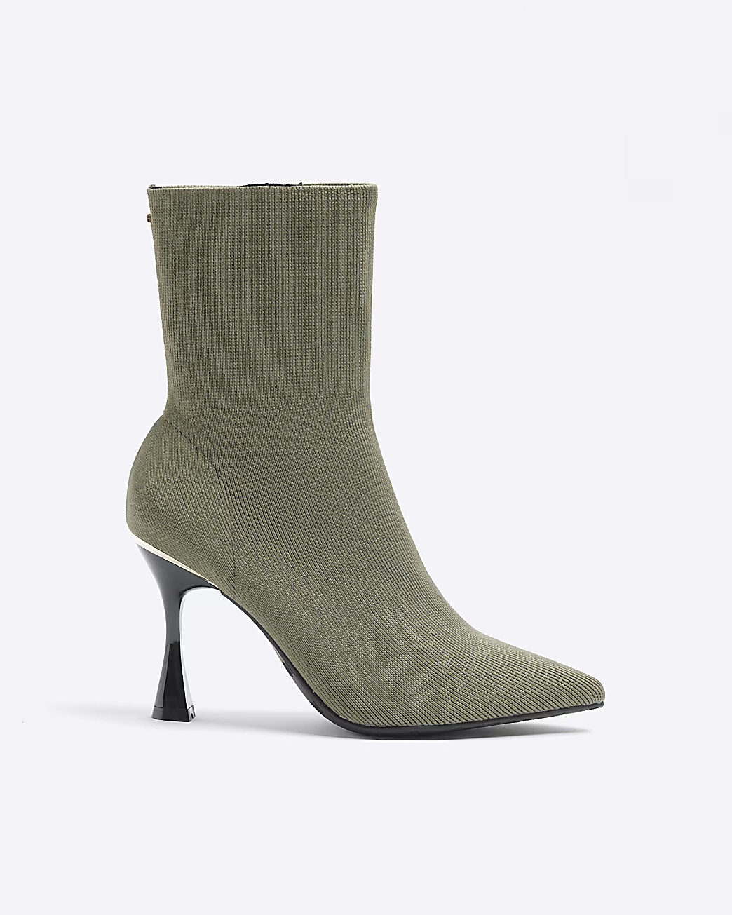 Green knitted heeled ankle boots | River Island (UK & IE)