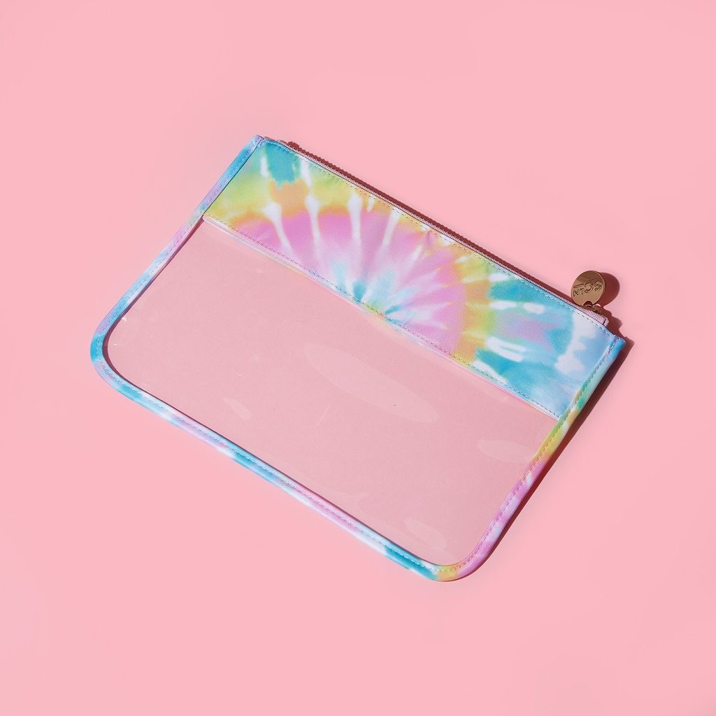 Tie Dye Classic Clear Flat Pouch | Stoney Clover Lane