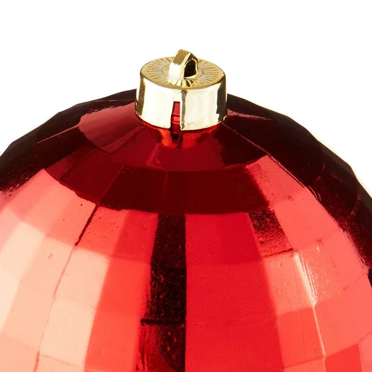 Red Disco Ball-style 150mm Jumbo Shatterproof Round Christmas Ornament, by Holiday Time | Walmart (US)