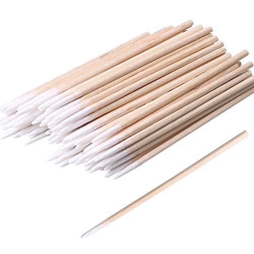 RIKWOG 200pcs Pointed Cotton Swabs, 4 inch Precision Microblading Cotton Swab Cotton Sticks Applicator for Eyebrow Tattoo Beauty Make-up Nail Clean, Wood Handle Pointed Tip Head | Amazon (US)