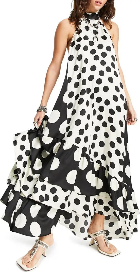Multi Spot Halter Maxi Dress | Nordstrom