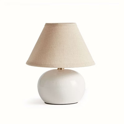 Plum & Post Oscar Off-White Crackle Glaze Mini Lamp 6.75" x 8" | Target