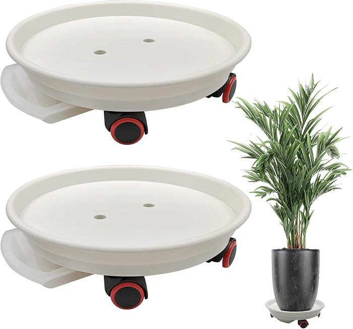 2pcs Plant Caddy with Wheels, 13.4" Plant Stand Heavy Duty Plant Dolly with Water Container Loadi... | Amazon (US)
