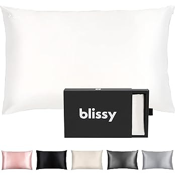 Blissy Silk Pillowcase - 100% Pure Mulberry Silk - 22 Momme 6A High-Grade Fibers - Satin Pillow C... | Amazon (US)