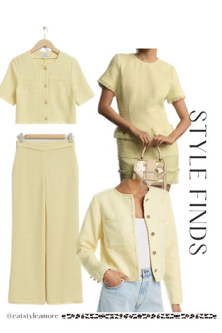 Classic yellow tweed clothing. 

#LTKstyletip #LTKworkwear