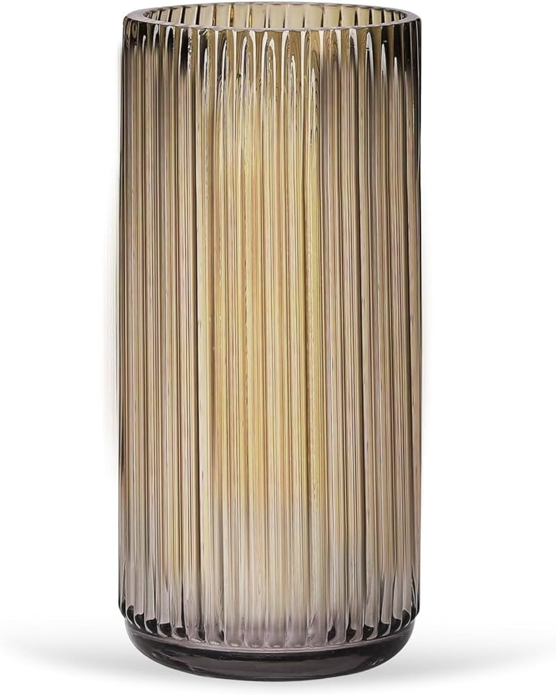 Flower Vase 7.6 Inch Amber Thickened Glass Vase for Lego Flowers,Bookshelf,Dinner Table,Office De... | Amazon (US)