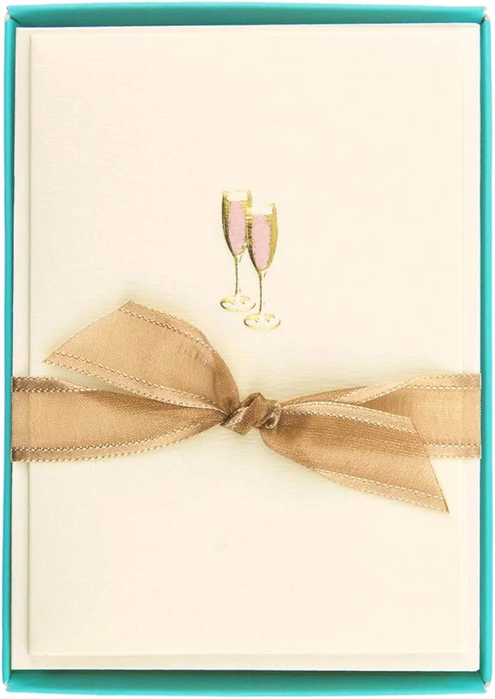 Graphique Pink Champagne La Petite Presse Boxed Notecards - 10 Embellished Gold Foil Champagne Bl... | Amazon (US)