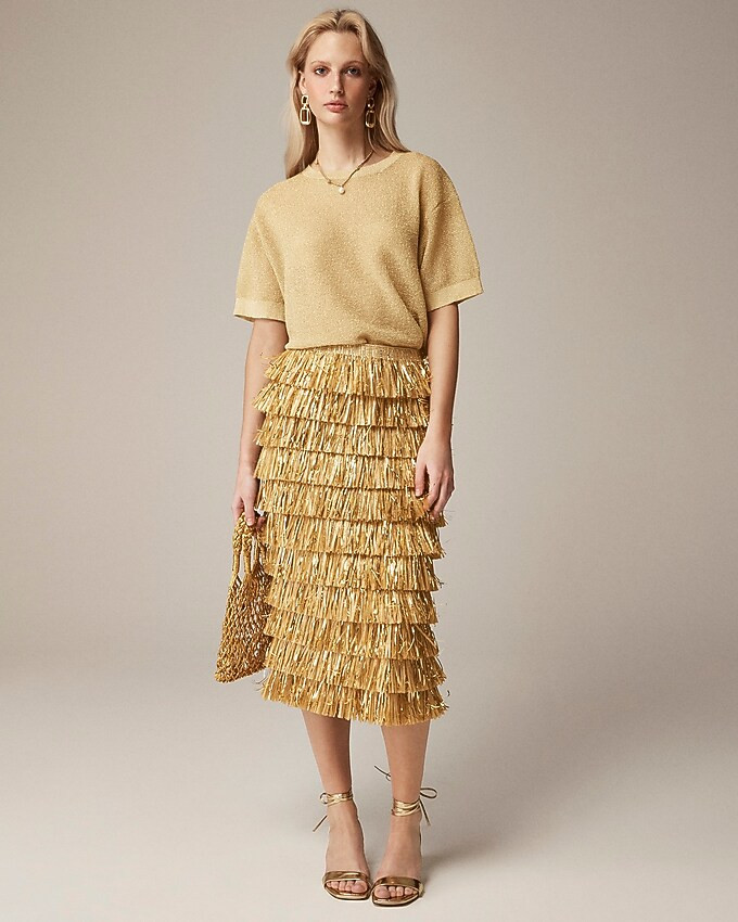 Collection gold-fringe skirt | J. Crew US