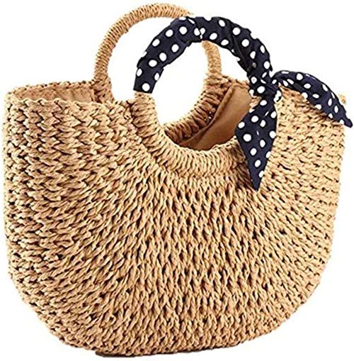 YXILEE Summer Beach bag,Handmade Large Straw Tote Bag Womens Handbag | Amazon (US)