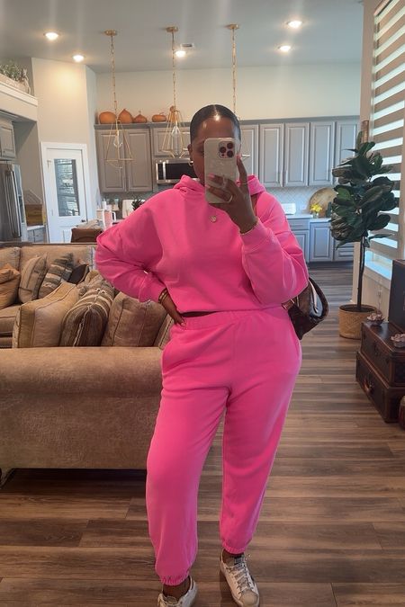 This set is everything-  size medium in hoodie and large in pants but wish I did a medium

Matching set - pink set - pink outfit - casual outfit - casual style - casual look - casual - ootd - outfit - errands outfit - spring - spring outfit - winter outfit - 

#LTKstyletip #LTKfindsunder100 #LTKSpringSale