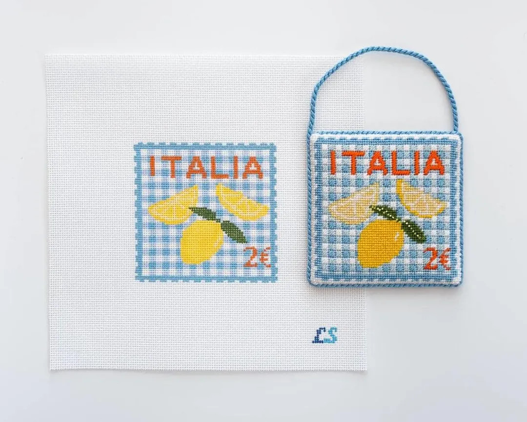 Italy Travel Stamp Needlepoint Canvas | Etsy (US)