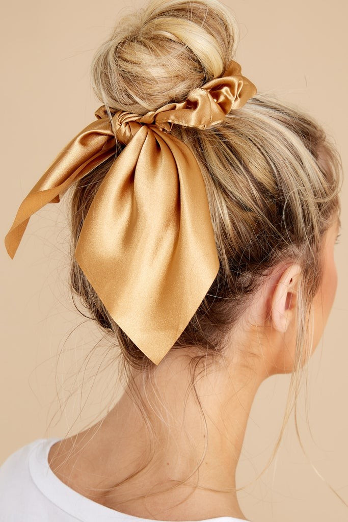 Forget Me Knot Gold Scrunchie | Red Dress 