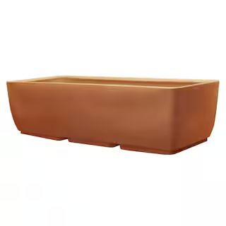 RTS Home Accents 36 in. x 15 in. Indoor/Outdoor Terra Cotta Color Polyethylene Rectangular Plante... | The Home Depot