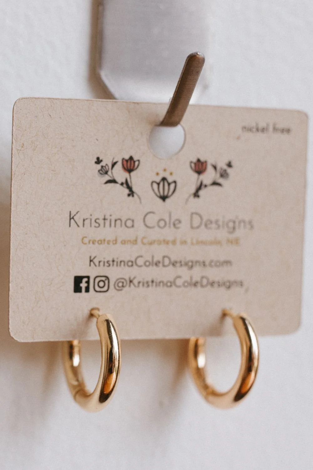 Gold Huggie Hoop | Kristina Cole Designs