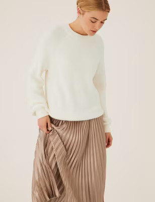 Textured Crew Neck Relaxed Jumper | Marks & Spencer (UK)