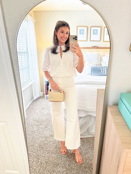 All white look for spring and summer! Wearing a S in top and 2 in jeans! Exact jeans are Zara but Mango makes the same ones — linked them!

Spring outfit // Amazon top // 

#LTKfindsunder50 #LTKstyletip #LTKSeasonal