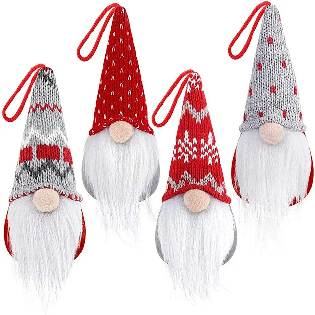 D-FantiX Gnome Christmas Ornaments Set of 4, Handmade Swedish Tomte Gnomes Plush Scandinavian San... | Walmart (US)