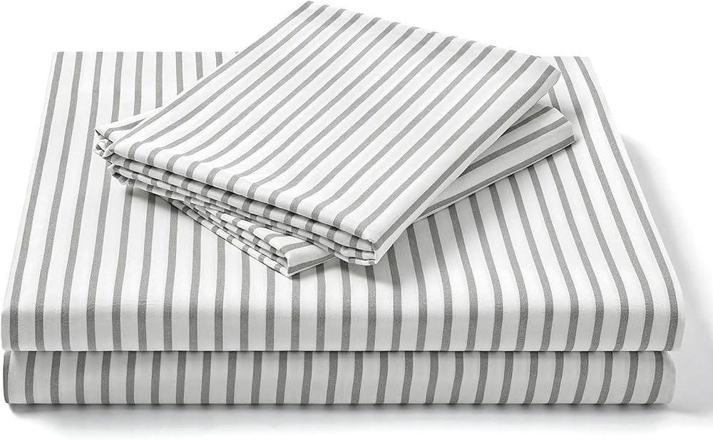 FreshCulture Twin XL Sheets - Ultra Soft Striped Sheets - Brushed Microfiber - Deep Pockets up to... | Amazon (US)