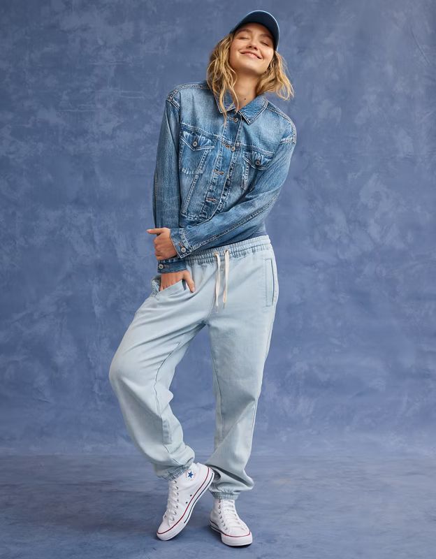 AE x Aerie Match Made In Denim Jogger | American Eagle Outfitters (US & CA)