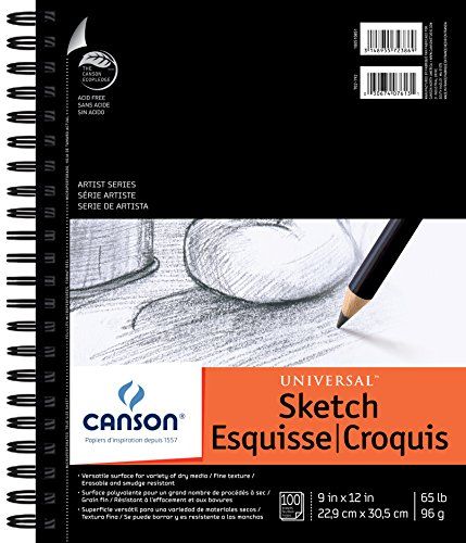 Canson 9-Inch by 12-Inch Universal Sketch Book, 100-Sheet | Amazon (US)