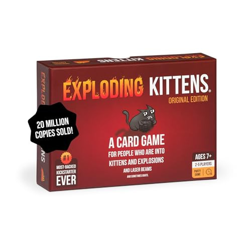 Exploding Kittens Original Edition - 2-5 Players - Ages 7+ - 15 Minutes to Play - High Stakes Card Game - Party Game, Family Game Night, Kid and Adult Card Game | Amazon (US)