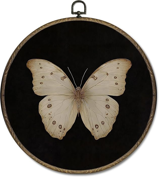 OINDADE Vintage Retro Butterfly Round Wall Art Decor, Dark Cottagecore Butterfly Wall Art Hanging... | Amazon (US)