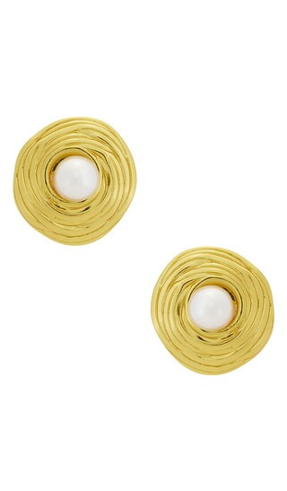 Odette Pearl Earring in Gold & Ivory | Revolve Clothing (Global)