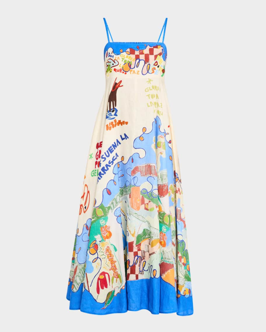 ALEMAIS Nadia Linen Maxi Dress | Neiman Marcus