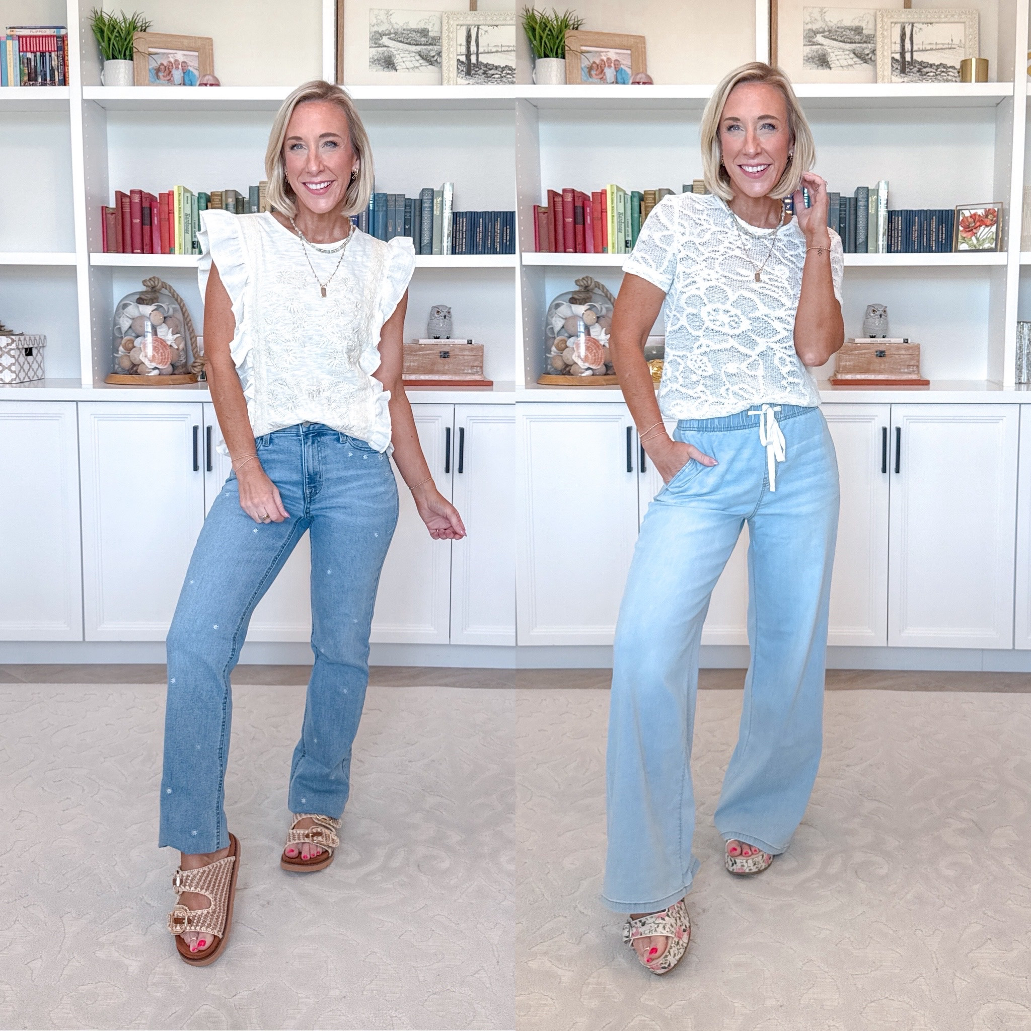 @maurices - spring denim haul: (and it’s all on sale!… PLUS, use code LTK10 for a stackable 10% off!!) #mauricespartner  Outfit 2: Daisy Embroidered High Rise Relaxed Straight Jean - Size 0. Embroidered Ruffle Trim Top - Size XSmall. Gold Beaded Layered Necklace Set. Gold Wire Flower Stud Earrings. Outfit 3: Light Soft High Rise Wide Leg Jean - Size XSmall. Textured Floral Short Sleeve Tee - Size XSmall. 4 colors. Floral Flatform Slide Sandal - TTS. #ThatStyledFeeling

 

#LTKSeasonal #LTKSaleAlert #LTKOver40