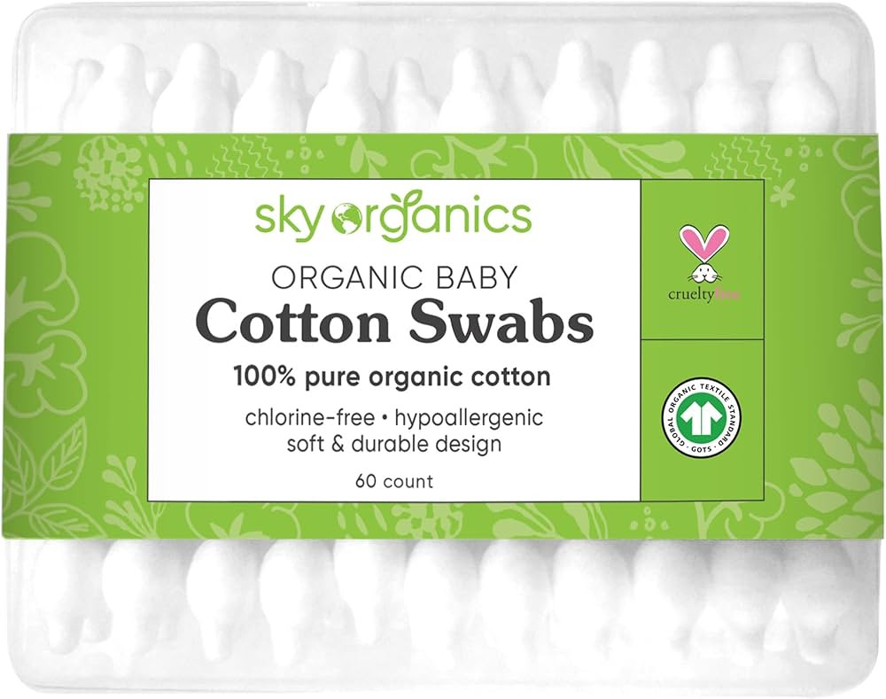 Sky Organics Organic Baby Cotton Swabs for Baby, 100% Pure Organic Cotton, GOTS Certified Organic Co | Amazon (US)