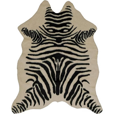 HomeStock FAUX COW HIDE MINI ZEBRA IVYBLK, Tufted and Printed, Transitional Rug | Target