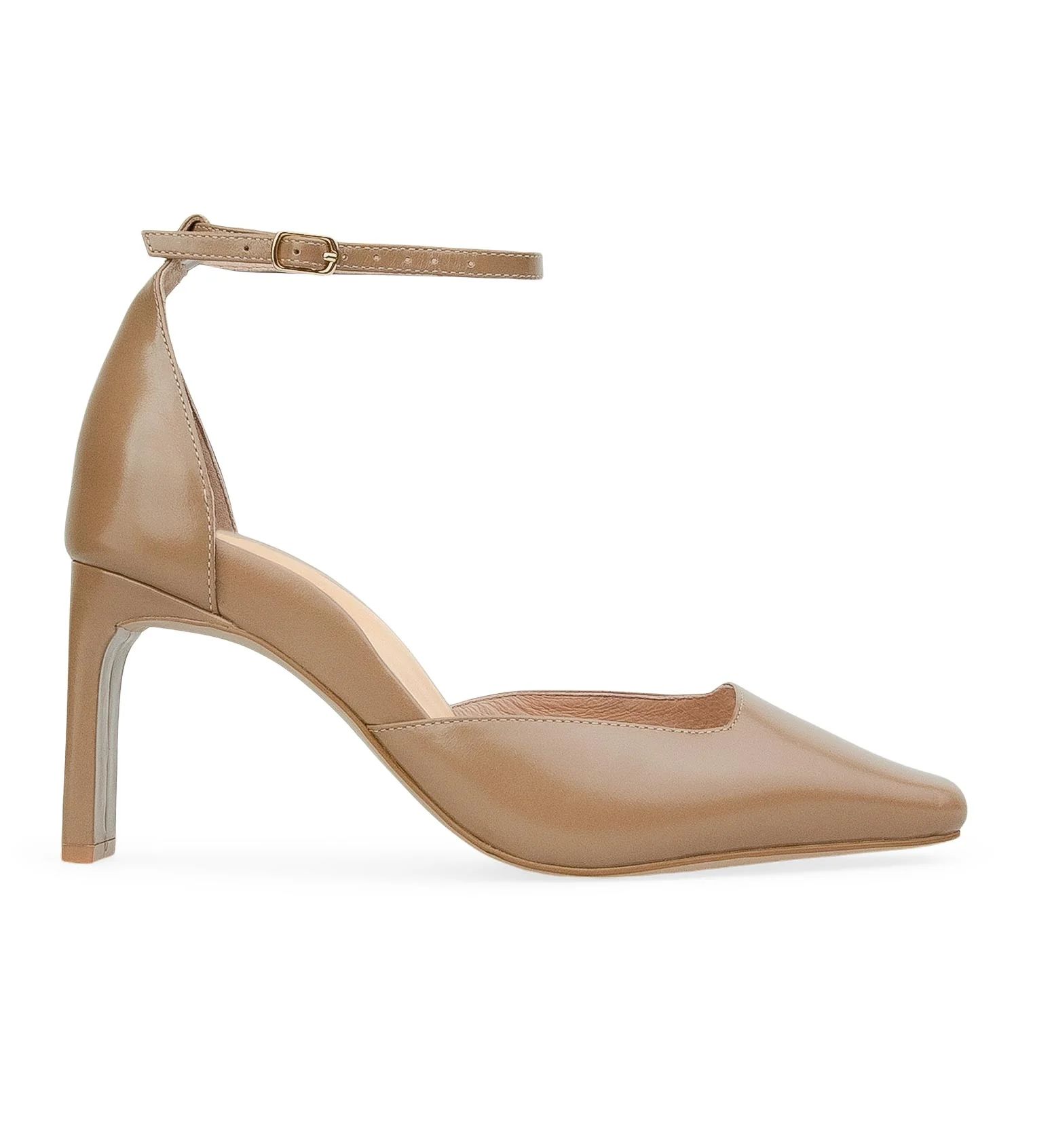 Almond Boxed Leather High Heels | Bared Footwear