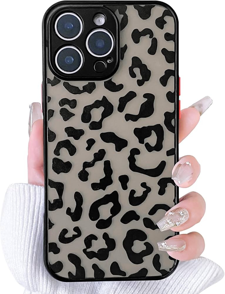 Compatible with iPhone 16 Pro Max Case Cute Aesthetic Leopard Print Black Pattern Matte Clear Wom... | Amazon (CA)