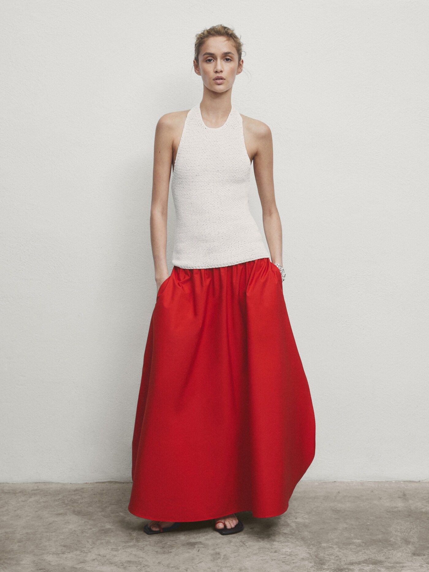 Maxi skirt with elasticated waistband | Massimo Dutti (US)