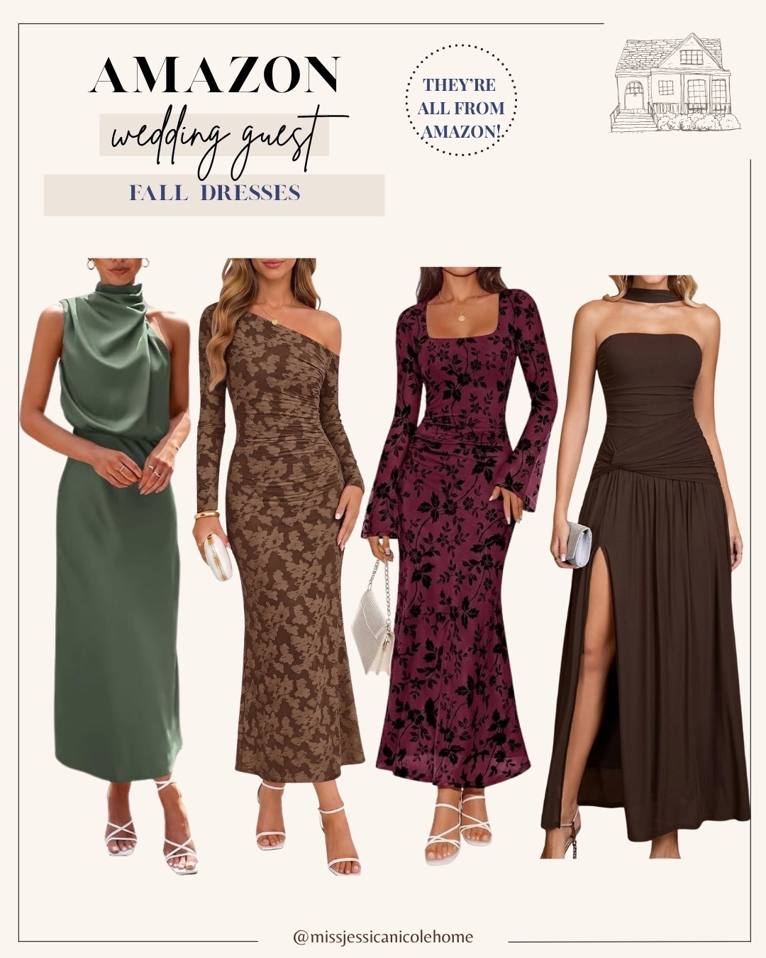 Fall wedding guest dresses from Amazon // affordablaffordablee fall fashion // cocktail dresses