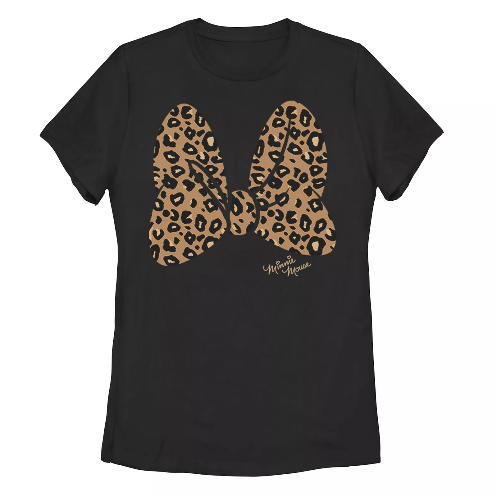 Disney's Minnie Mouse Juniors' Leopard Print Bow Graphic Tee, Girl's, Size: XXL, Black | Kohl's