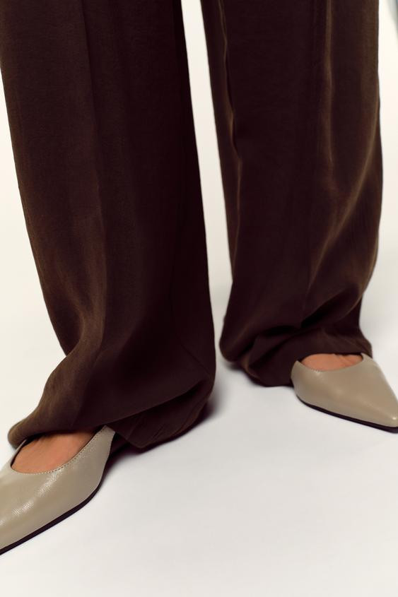 LEATHER SLINGBACK SHOES | Zara US