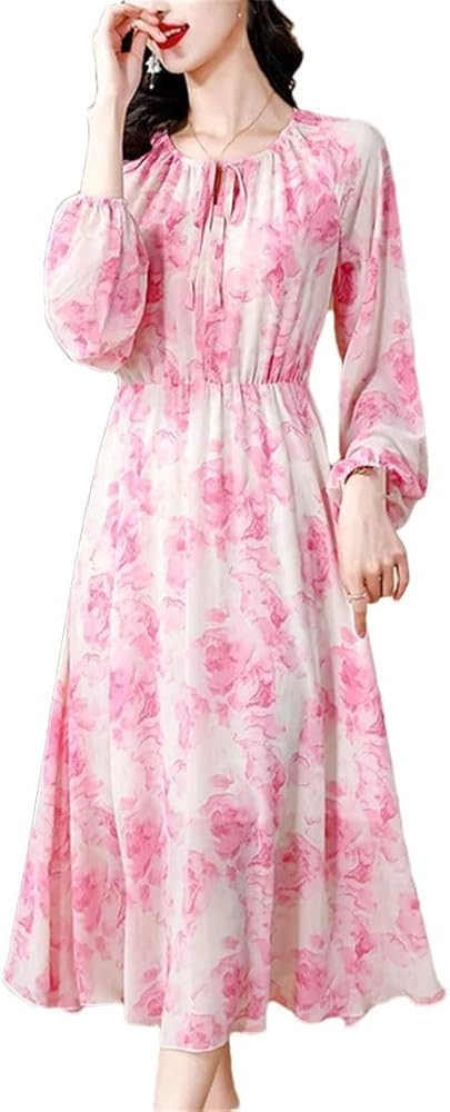 Beach Sexy Sundress Spring Summer Women Boho Floral Chiffon Maxi Dress Korean Elegant Bodycon Par... | Amazon (US)