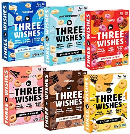 Protein and Gluten-Free Breakfast Cereal by Three Wishes - Variety Pack, 6 Pack - High Protein an... | Amazon (US)