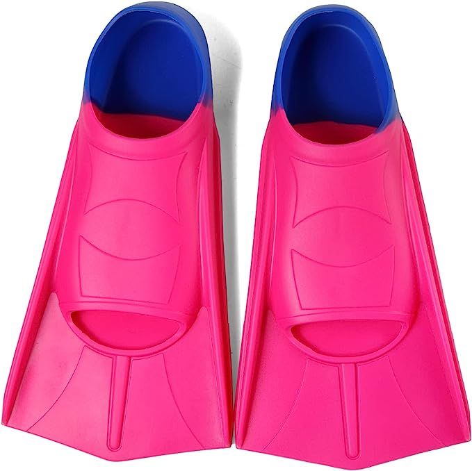 Fanwill Kids Swim Fins,Comfortable Silicone Lap Swimming Short Blade Floating Flippers with Mesh ... | Amazon (US)