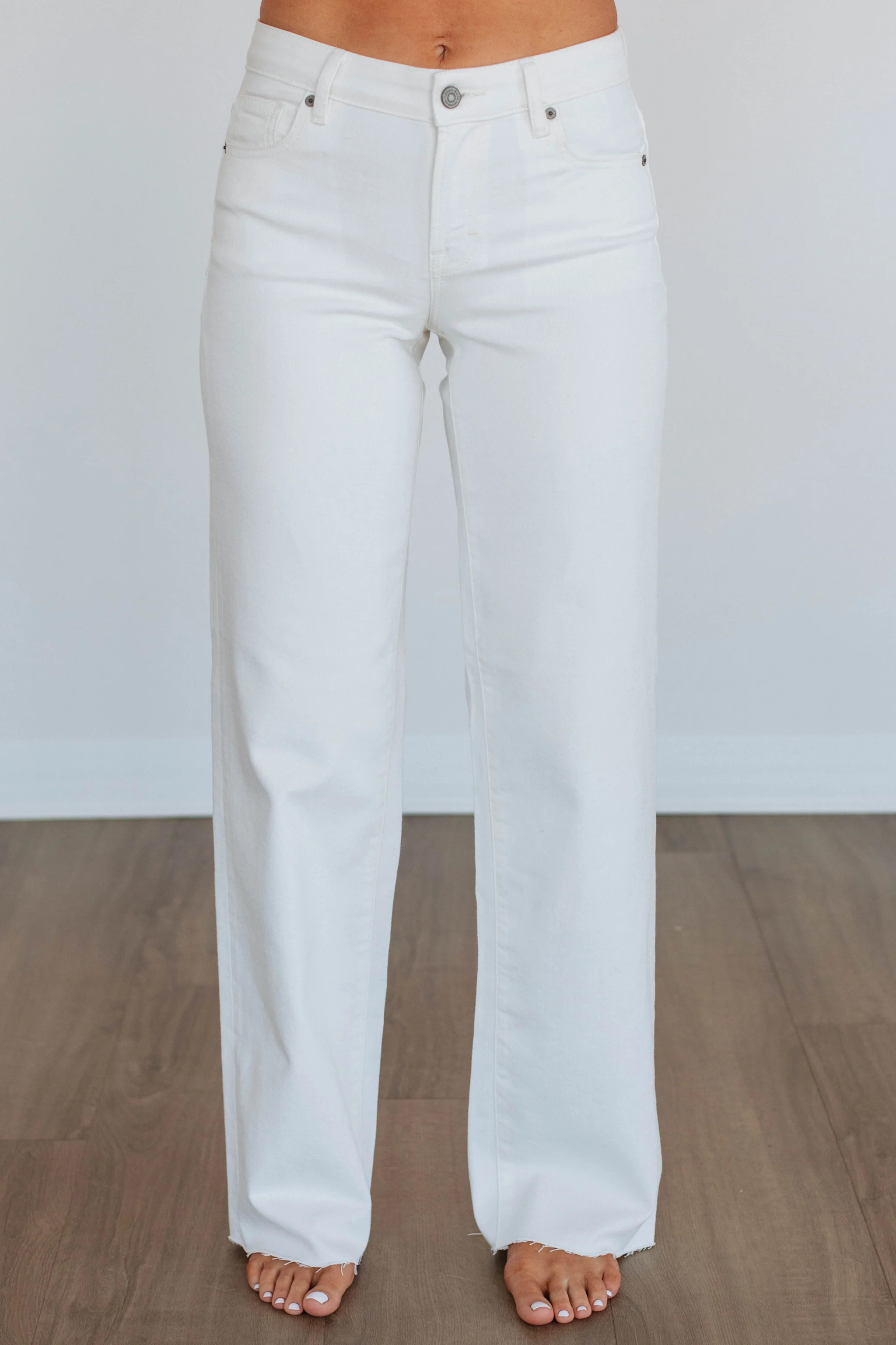 Logan Hidden Jeans - Ivory | Wild Oak Boutique