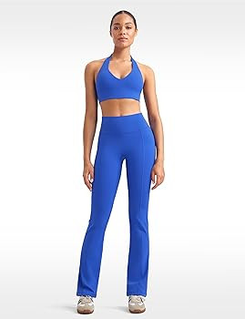 High Waist Mini Flared Leggings for Women 31" Bootcut Tummy Control Casual Lounge Yoga Pants | Amazon (US)