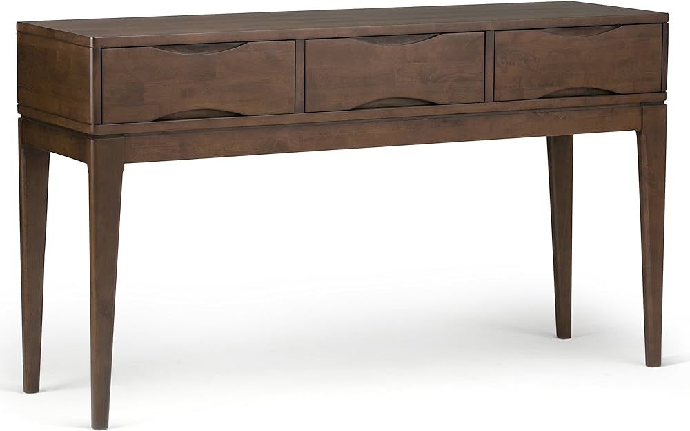 SIMPLIHOME Harper SOLID WOOD 54 inch Wide Mid Century Modern Console Sofa Entryway Table in Walnu... | Amazon (US)