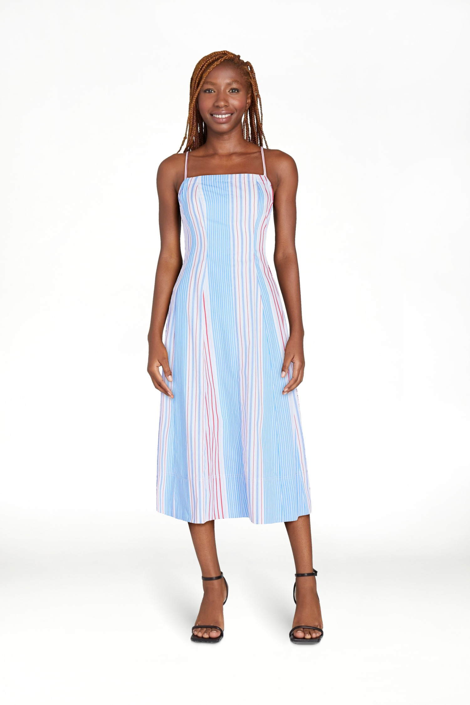 Free Assembly Women's and Women's Plus Sleeveless Cotton Panel Midi Dress, Sizes XS-4X | Walmart (US)