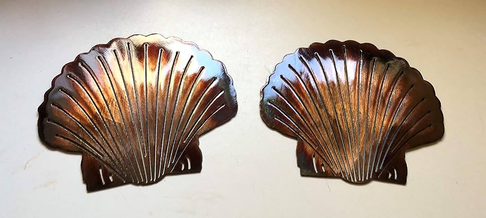 Scallop Shell Metal Wall Art Pair | Amazon (US)