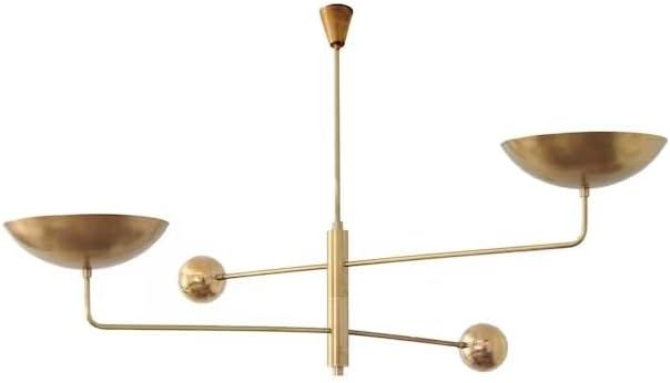 Regal Nauticaz 2 Light Curved Pendant Mid Century Modern Raw Brass Sputnik Chandelier Light Fixtu... | Amazon (US)