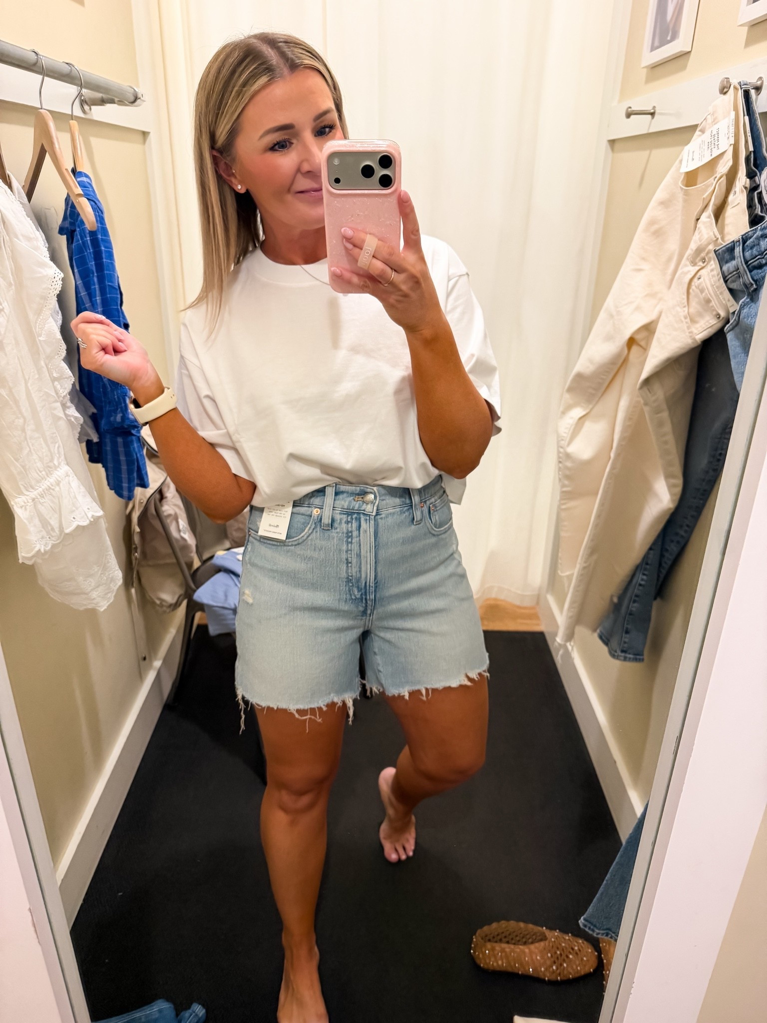 Super cute denim shorts. I tried on a 27 but need a 28 

Love the length on these and the wash

#LTKxMadewell #LTKSaleAlert #LTKSeasonal