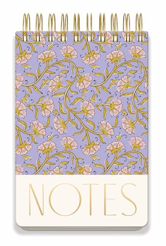 DesignWorks Large 5.75" x 8.5" Twin Wire Chunky Notepad with 192 Perforated Pages, Purple Vintage Floral | Amazon (US)