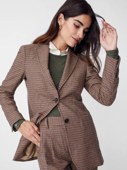 Mercia Wool Blazer in Houndstooth | J.McLaughlin